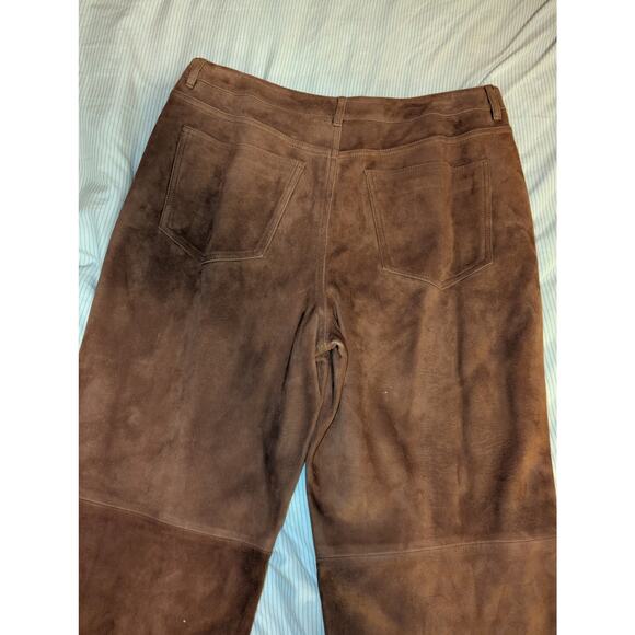 Vintage Talbots Leather Suede pants Women's Size 12 Large Wide Leg - Picture 3 of 8